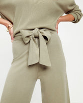 Analia Knit V-Neck Pullover Sweater - Sage